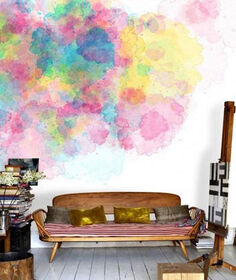 水彩画墙壁吸引眼球 让你家拥有时尚装潢