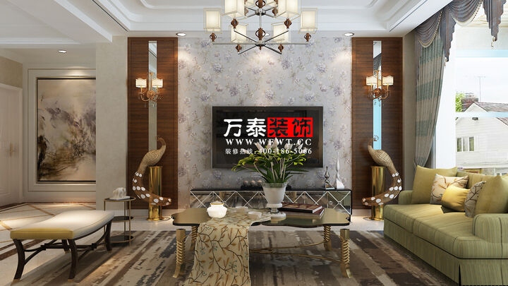 青州富贵养生苑 122平 现代简约三居室家装设计案例