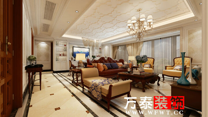 潍坊市绿城诚园平层欧式风格家装设计案例