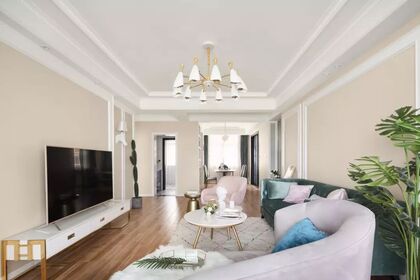 129平美式风三居室装修，优雅又温馨，喜欢这个家的配色！